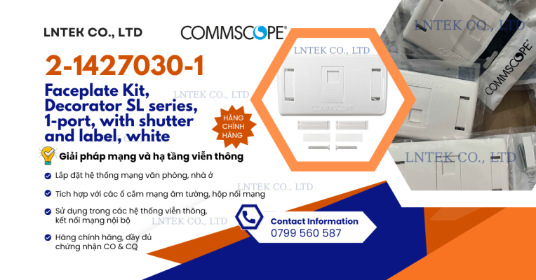 Mặt nạ mạng 1 cổng CommScope 2-1427030-1 chinh hang.