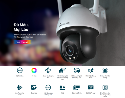 Camera IP wifi TP-Link VIGI C540-W 4MP Full color_LNTEK.