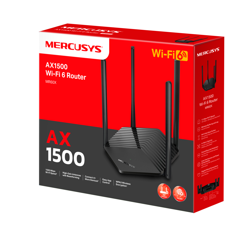 Router WiFi 6 Mercusys MR60X Băng Tần Kép Tốc Độ Cao AX1500_LNTEK Router WiFi 6 Mercusys MR60X Băng Tần Kép Tốc Độ Cao AX1500_LNTEK