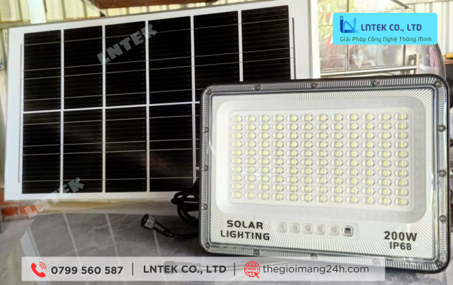 Đèn Năng Lượng Mặt Trời 200W mắt ngọc công suất thật, chống chói_LNTEK.