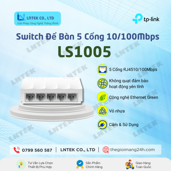 Switch Để Bàn 5 Cổng 10100Mbps TP-Link LS1005_LNTEK CO., LTD