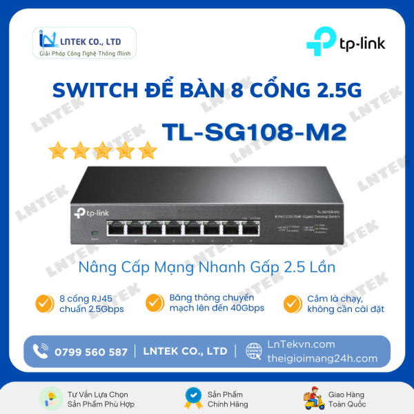 Bộ chia mang 8 Cổng 2.5G TP-Link TL-SG108-M2_LNTEK