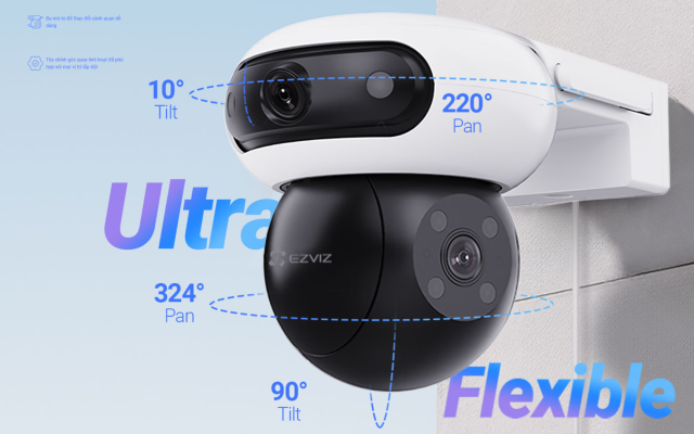 Camera Ngoài Trời WiFi Ezviz C90 Dual 2K+ (4MP + 4MP) Đàm Thoại 2 Chiều