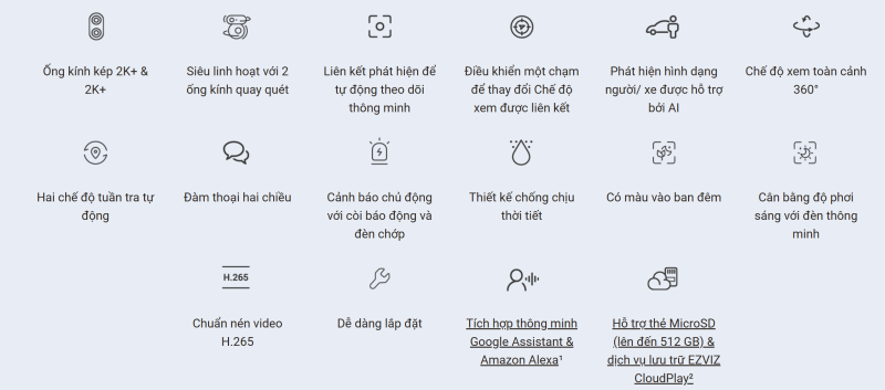 Camera Ngoài Trời WiFi Ezviz C90 Dual 2K+ (4MP + 4MP).