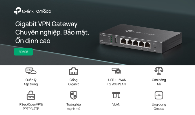 Router Cân Bằng Tải Gigabit TP-Link Omada ER605_LNTEK