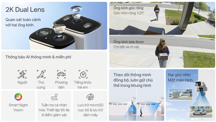 Camera TP-Link Tapo C246D Quay Quét Hai Ống Kính