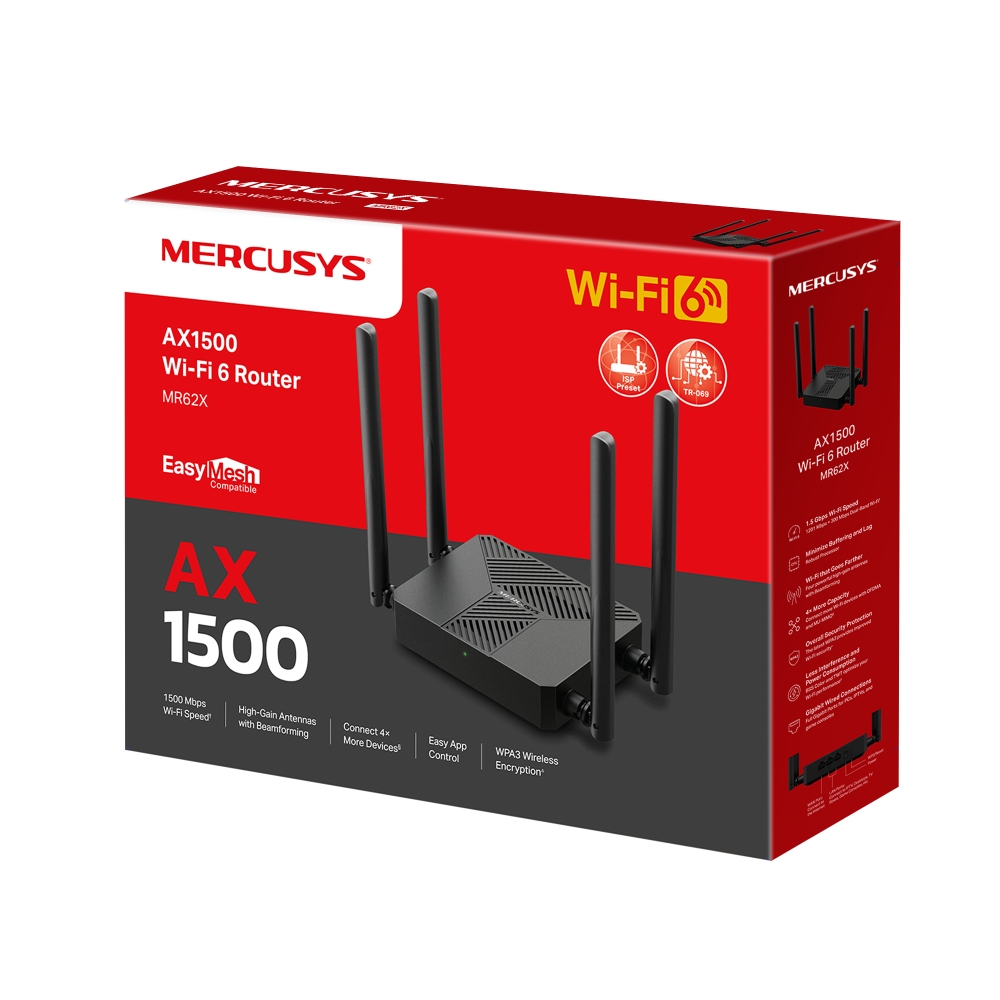 Router WiFi 6 Mercusys MR62X AX1500 chinh hang_LNTEK Router WiFi 6 Mercusys MR62X AX1500 chinh hang_LNTEK