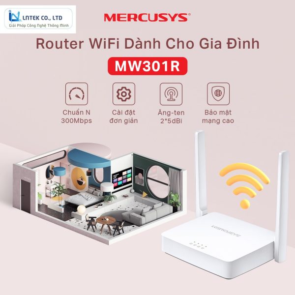 Router WiFi Mercusys MW301R Chuẩn N Tốc Độ 300Mbps_LNTEK CO., LTD