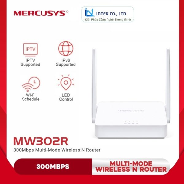 Router WiFi Mercusys MW302R N Multi-Mode 300Mbps_LNTEK TECHNOLOGY