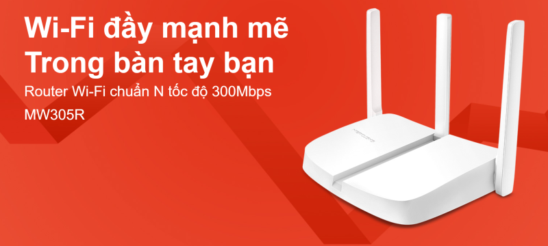 Router WiFi Mercusys MW305R Chuẩn N Tốc Độ 300Mbps