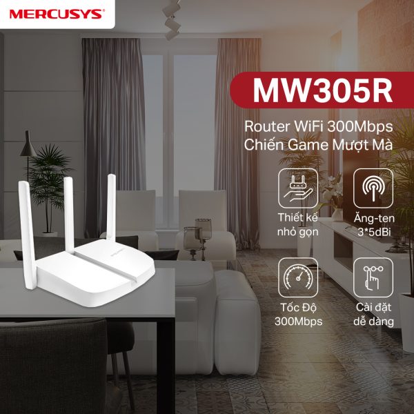 Router WiFi Mercusys MW305R Chuẩn N Tốc Độ 300Mbps_CÔNG NGHỆ LNTEK