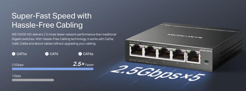 Switch 5 Cổng 2.5G Mercusys MS105GS-M2