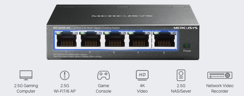 Switch 5 Cổng 2.5G Mercusys MS105GS-M2_LNTEK..