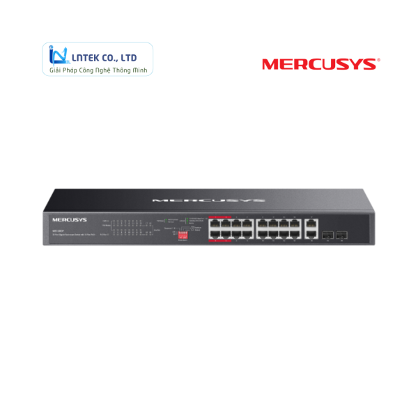Switch Rackmount Gigabit 20 Cổng với 16 Cổng PoE+ Mercusys MS120GP_LNTEK