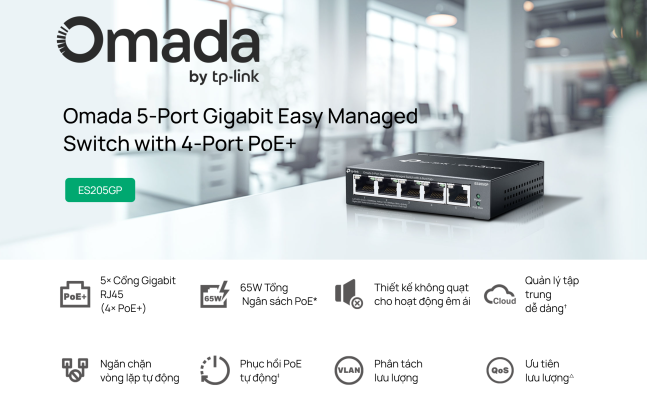 Switch TP-Link ES205GP Omada Easy Managed