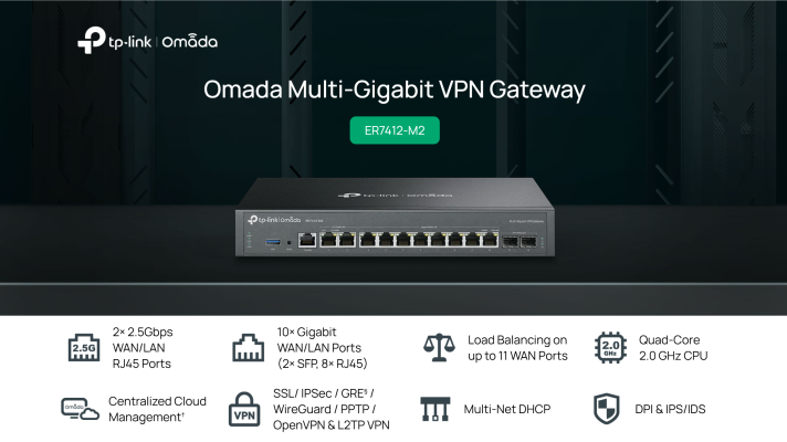 TP-Link Omada ER7412-M2 Multi-Gigabit Gateway VPN_LNTEK