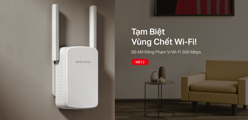 Bộ Mở Rộng Sóng WiFi 300 Mbps Mercusys ME12