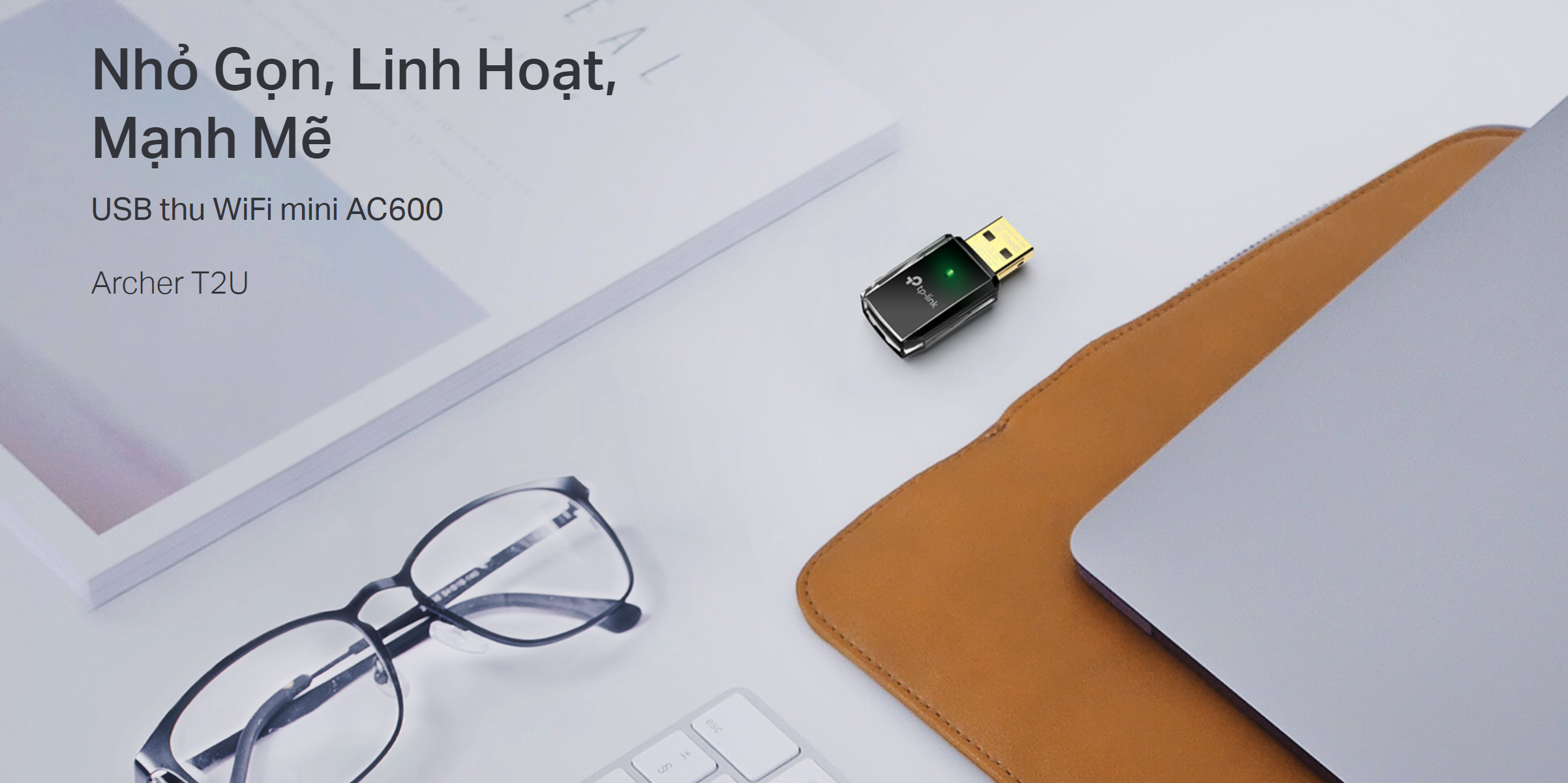 Thiết Bị Thu Phát USB WiFi TP-Link Archer T2U Băng Tần Kép AC600 Thiết Bị Thu Phát USB WiFi TP-Link Archer T2U Băng Tần Kép AC600