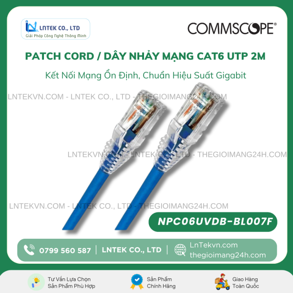 Dây Nhảy Commscope Cat6 2m UTP NPC06UVDB-BL007F_CONG NGHE LNTEK